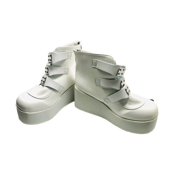 LUCKY STEP Women Platform Chunky Ankle Boots - Round Toe Zipper Wedges High - Picture 2 of 7